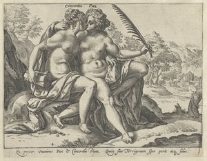 Concord and Peace (The United Virtues series) by Hendrick Goltzius