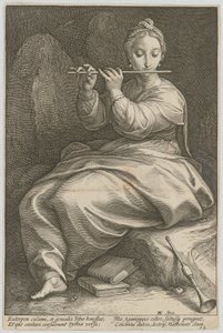 Euterpe, Sheet 6 from the Series Nine Muses by Hendrick Goltzius