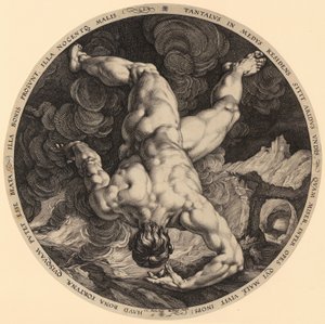 Fall of Tantalus, Plate 1 from the Series "The Four Sky-Stormers" by Hendrick Goltzius
