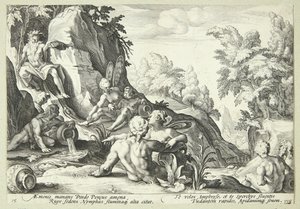 The River God Peneus Surrounded by Other Divine Figures by Hendrick Goltzius