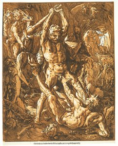 Hercules Kills Cacus by Hendrick Goltzius