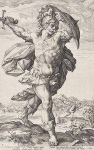 Horatius Cocles (Roman Heroes, Plate 2) by Hendrick Goltzius