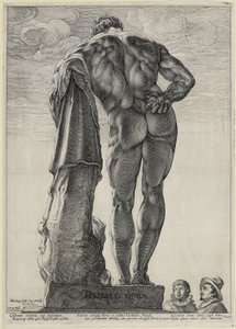 Jacob Matham and Hendrick Goltzius Viewing the Farnese Hercules by Hendrick Goltzius