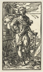 Young Man with Walking Stick by Hendrick Goltzius