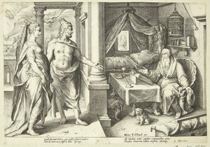 Jupiter and Juno Consult Teiresias by Hendrick Goltzius