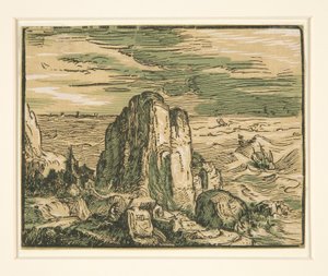 Landscape with Cliff on the Seashore by Hendrick Goltzius