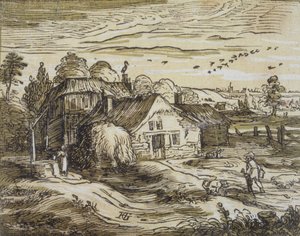Landscape with Peasant Dwelling by Hendrick Goltzius