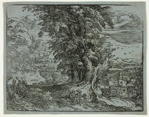 Landscape with a Shepherd Couple, from Four Small Landscapes