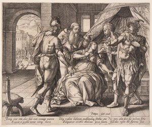 Lucretia Killing Herself, from The Story of Lucretia by Hendrick Goltzius