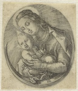 Mary with Christ Child on a Crescent Moon