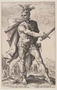 Mucius Scaevola, from The Roman Heroes by Hendrick Goltzius
