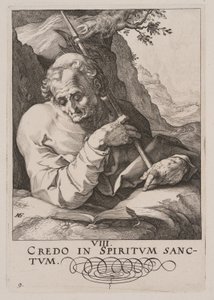 St Matthew, from Christ, the Apostles and St Paul with the Creed by Hendrick Goltzius