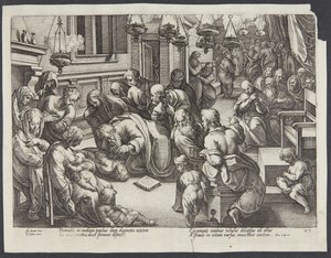 St. Paul Raising Eutychus by Hendrick Goltzius