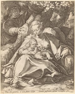 The Holy Family under a Cherry Tree by Hendrick Goltzius