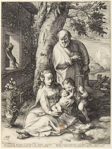 The Holy Family with the Infant John the Baptist by Hendrick Goltzius
