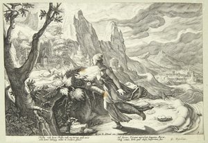 Thisbe Frightened by the Lion by Hendrick Goltzius