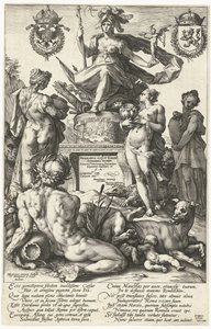 Title Print for Print Series The Roman Heroes by Hendrick Goltzius