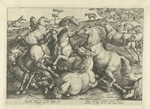 Twelve Fighting Horses