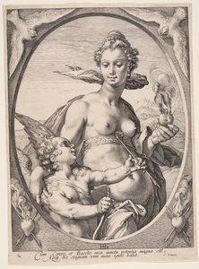 Venus and Amor, from Three Pagan Gods or Goddesses by Hendrick Goltzius