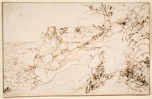 Landscape with Castle-like Building on Mountain Outcrop
