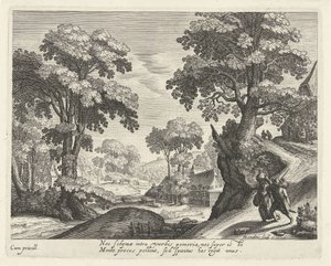 Landscape with a Farmer Couple on a Country Road