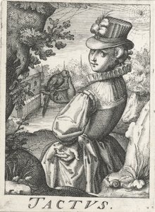 Sense of Touch, a Woman with a Bird