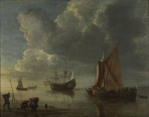 A calm sea by Hendrick Jacobsz. Dubbels