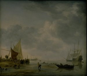 View of a Dutch Roadstead by Hendrick Jacobsz Dubbels