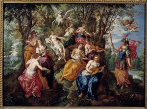 Visit of Minerva at the Muses by Hendrick de Clerk