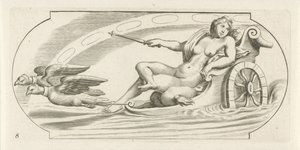 Aurora on a Chariot (Nouveau Livre des Dieux et Deeßes De la Marine Bouckje van Zeegoden en Godinnen) by Hendrick de Keyser (I)