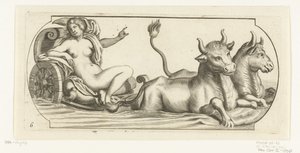 Europa on a chariot (series title: New Book of Gods and Goddesses of the Sea) by Hendrick de Keyser (I)