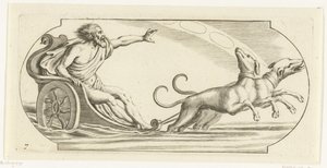 Mars on a chariot (series title: New Book of Gods and Goddesses of the Sea) by Hendrick de Keyser (I)