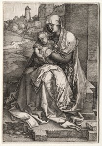 The Virgin and Child Seated by the Wall by Hendrick ter Brugghen