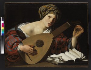 Young Woman Tuning a Lute, c.1626-27 by Hendrick ter Brugghen