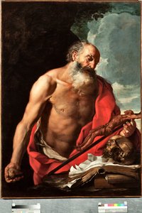 Representation of Saint Jerome. Painting by Hendrik van Somer