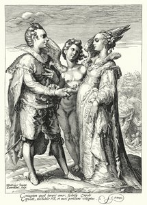 Marriage for Love Officiated by Cupid by Hendrik (after) Goltzius