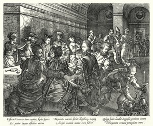 The Banquet at the House of Tarquinius by Hendrik (after) Goltzius