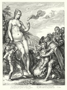Venus, Cupid and the Two Pairs of Lovers by Hendrik (after) Goltzius