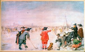 Golf on the Ice on the River Ijsel near Kampen