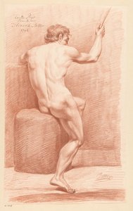 Seated Male Nude, Seen from the Back (1st Prize 1796)