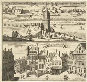 View of the Kroonenburg and the Old Town Hall of Antwerp by Hendrik Causé