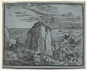From a set of 4 Landscapes: No.4- Cliff on the Seashore