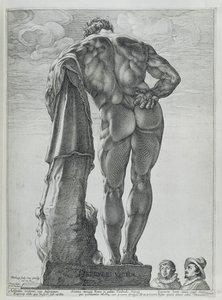 Rear View of the Farnese Hercules by Hendrik Goltzius