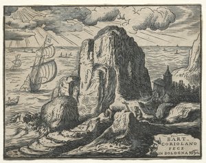 Set of 4 Landscapes: No. 4 - Cliff on the Seashore
