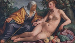 Vertumnus and Pomona by Hendrik Goltzius