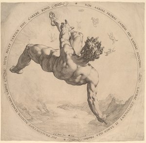 Phaeton by Hendrik Goltzius, after Cornelis Cornelisz van Haarlem