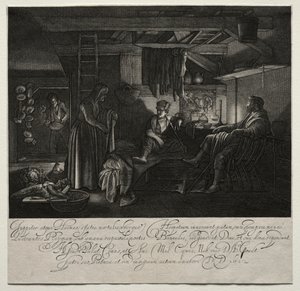 Jupiter and Mercury at the House of Philemon and Baucis by Hendrik Goudt