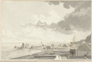 The Flooded Ooijpolder with Persingen in the Distance, 1809 by Hendrik Hoogers (signed by artist)