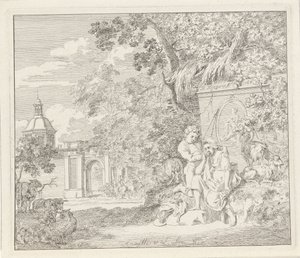 Couple by a Classical Monument and a City Gate (Annette and Lubin)