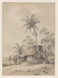 Hut with Two People and a Dog by Hendrik Huygens